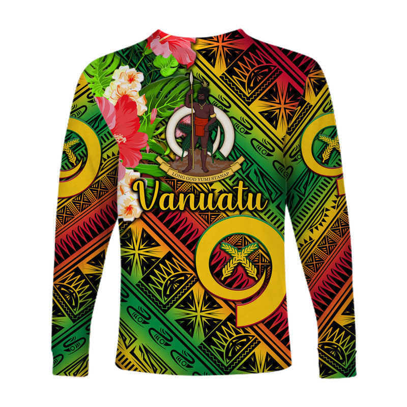 Vanuatu Long Sleeve Shirt Independence Be Proud Vanuatu Flag Gradient Vibes LT8 - Wonder Print Shop