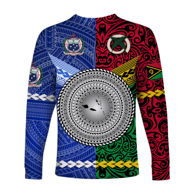 Samoa and Vanuatu Long Sleeve Shirt Together LT8 - Wonder Print Shop
