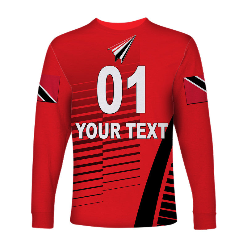(Custom Personalised) Trinidad And Tobago Cricket Red Force Long Sleeve Shirt Simple Style LT8 - Wonder Print Shop
