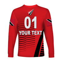 (Custom Personalised) Trinidad And Tobago Cricket Red Force Long Sleeve Shirt Simple Style LT8 - Wonder Print Shop
