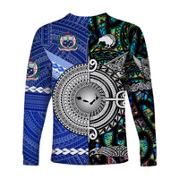 Samoa and New Zealand Long Sleeve Shirt Together Paua Shell LT8 - Wonder Print Shop