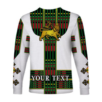 (Custom Personalised) Ethiopia Long Sleeve Shirt Ethiopian Lion Of Judah Tibeb Vibes - Flag Style LT8 - Wonder Print Shop