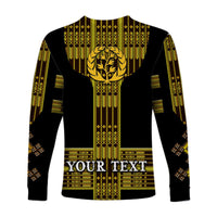 (Custom Personalised) Eritrea Long Sleeve Shirt Fancy Tibeb Vibes - Black LT8 - Wonder Print Shop