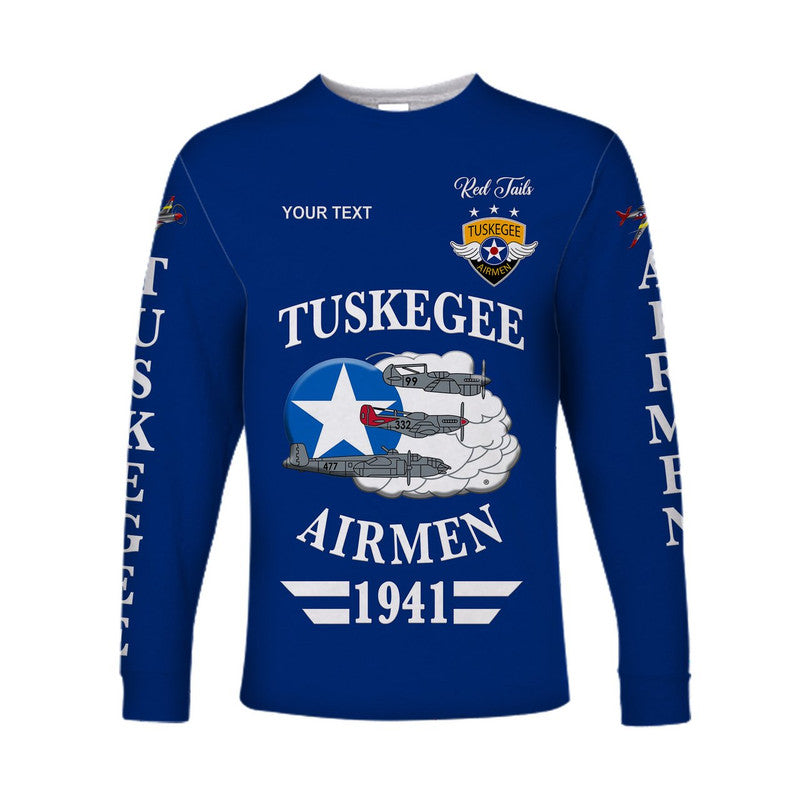 (Custom Personalised) Tuskegee Airmen Long Sleeve Shirt The Blue Tails Original Style - Blue LT8 - Wonder Print Shop