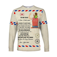 (Custom) Father Day Long Sleeve Shirt Letter From Daughter Simple Style LT8 - Wonder Print Shop