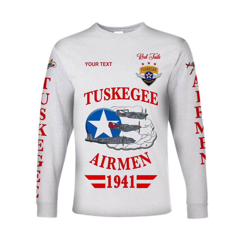 (Custom Personalised) Tuskegee Airmen Long Sleeve Shirt The White Tails Original Style - White LT8 - Wonder Print Shop
