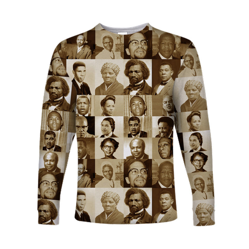 Civil Rights Leaders Long Sleeve Shirt Portrait Version LT8 - Wonder Print Shop