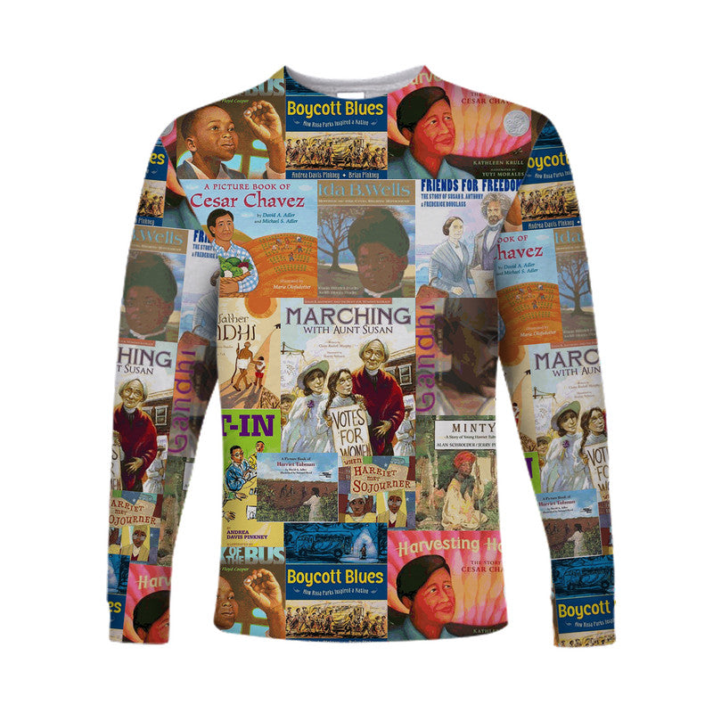 Civil Rights Movement Long Sleeve Shirt Painting Book Vibes LT8 - Wonder Print Shop