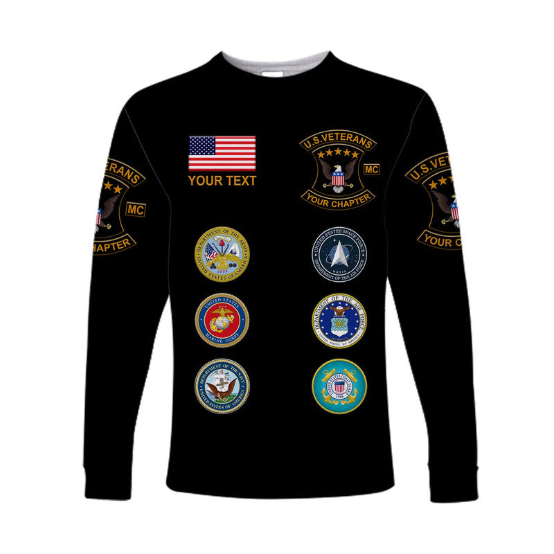 (Custom) U.S. Veterans Motorcycle Club Long Sleeve Shirt USVMC Simple Style LT8 - Wonder Print Shop