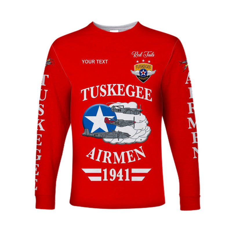 (Custom Personalised) Tuskegee Airmen Long Sleeve Shirt The Red Tails Original Style - Red LT8 - Wonder Print Shop