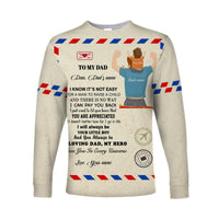 (Custom) Father Day Long Sleeve Shirt Letter From Son Simple Style LT8 - Wonder Print Shop