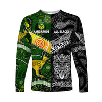 New Zealand Maori All Black And Australia Kangaroos Aboriginal Long Sleeve Shirt Rugby Together LT8 - Wonder Print Shop