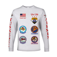 (Custom Personalised) Tuskegee Airmen Long Sleeve Shirt The White Tails Simple Style - White LT8 - Wonder Print Shop