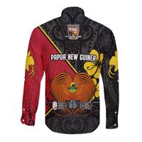 The Kumuls PNG Long Sleeve Button Shirt Papua New Guinea Polynesian Dynamic Style Black - Wonder Print Shop