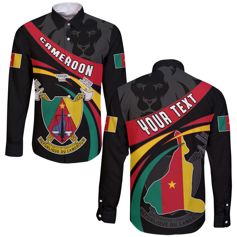 (Custom Personalised) Happy Cameroon Independence Day Long Sleeve Button Shirt - Wonder Print Shop