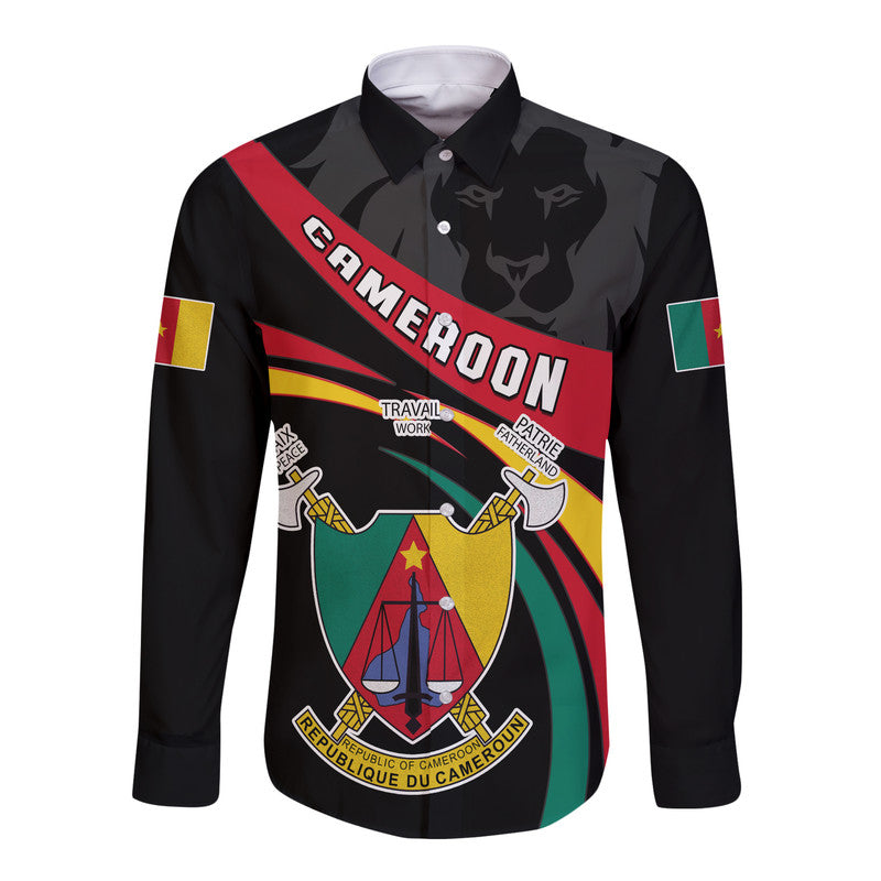 (Custom Personalised) Happy Cameroon Independence Day Long Sleeve Button Shirt - Wonder Print Shop