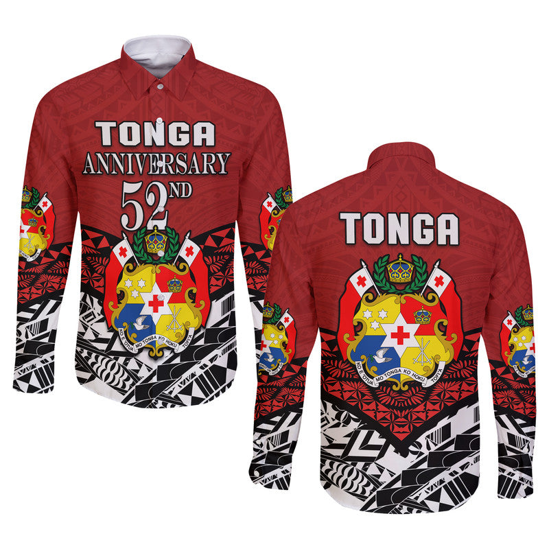 Tonga Long Sleeve Button Shirt Independence Anniversary Special Version 2022 - Wonder Print Shop