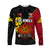 (Custom Text and Number) The Kumuls PNG Long Sleeve Shirt Papua New Guinea Polynesian Dynamic Style Black - Wonder Print Shop