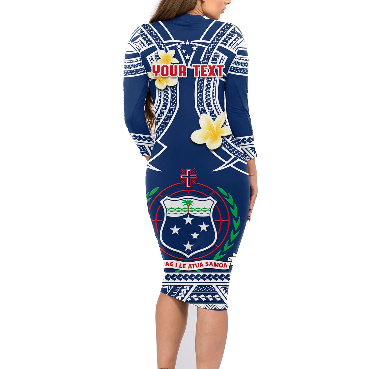 custom-personalised-samoa-long-sleeves-dress-samoan-plumeria-flowers-mix-polynesian-pattern-ver01