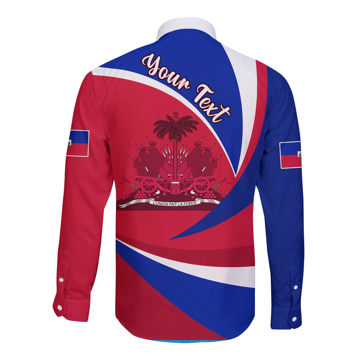 (Custom Personalised) Haiti Long Sleeves Button Shirt Style Color Flag LT13 - Wonder Print Shop