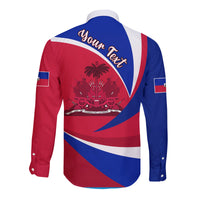 (Custom Personalised) Haiti Long Sleeves Button Shirt Style Color Flag LT13 - Wonder Print Shop