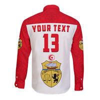 (Custom Text and Number) Tunisia Hawaii Long Sleeve Button Shirt Tunisian Patterns Sporty Style LT13 - Wonder Print Shop