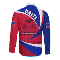 Haiti Long Sleeves Button Shirt Style Color Flag LT13 - Wonder Print Shop