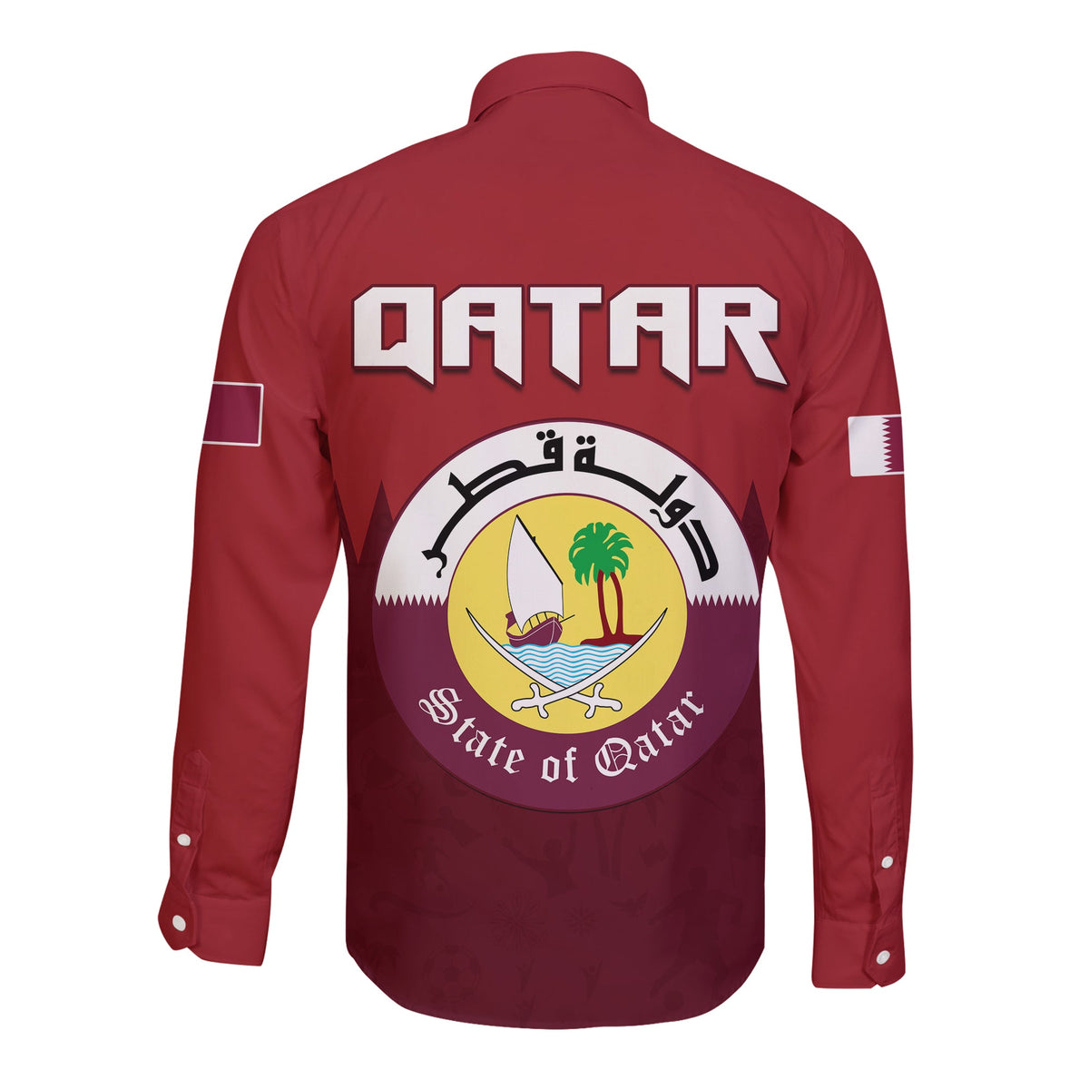 Qatar Football Long Sleeves Button Shirt WC 2022 Style Sporty LT13 - Wonder Print Shop