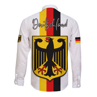 Germany Long Sleeve Button Shirt Grunge Deutschland Map and Coat Of Arms LT13 - Wonder Print Shop