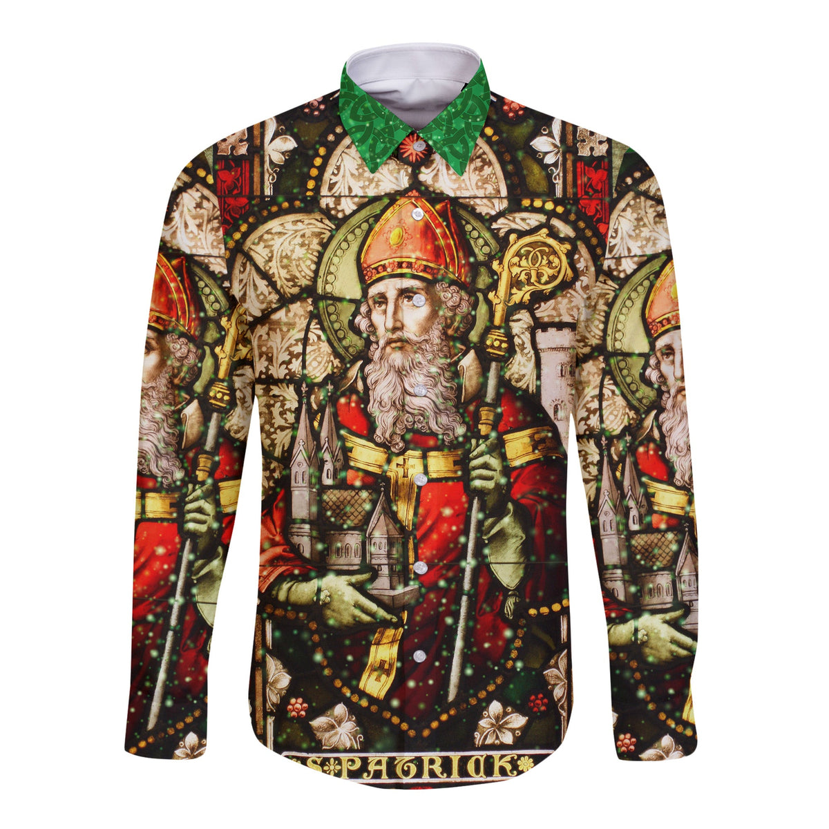 Ireland Saint Patrick's Day Hawaii Long Sleeve Button Shirt Saint Patrick Vibes LT8 - Wonder Print Shop