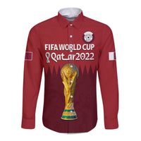 Qatar Football Long Sleeves Button Shirt WC 2022 Style Sporty LT13 - Wonder Print Shop
