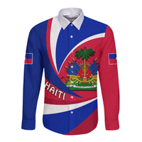 (Custom Personalised) Haiti Long Sleeves Button Shirt Style Color Flag LT13 - Wonder Print Shop