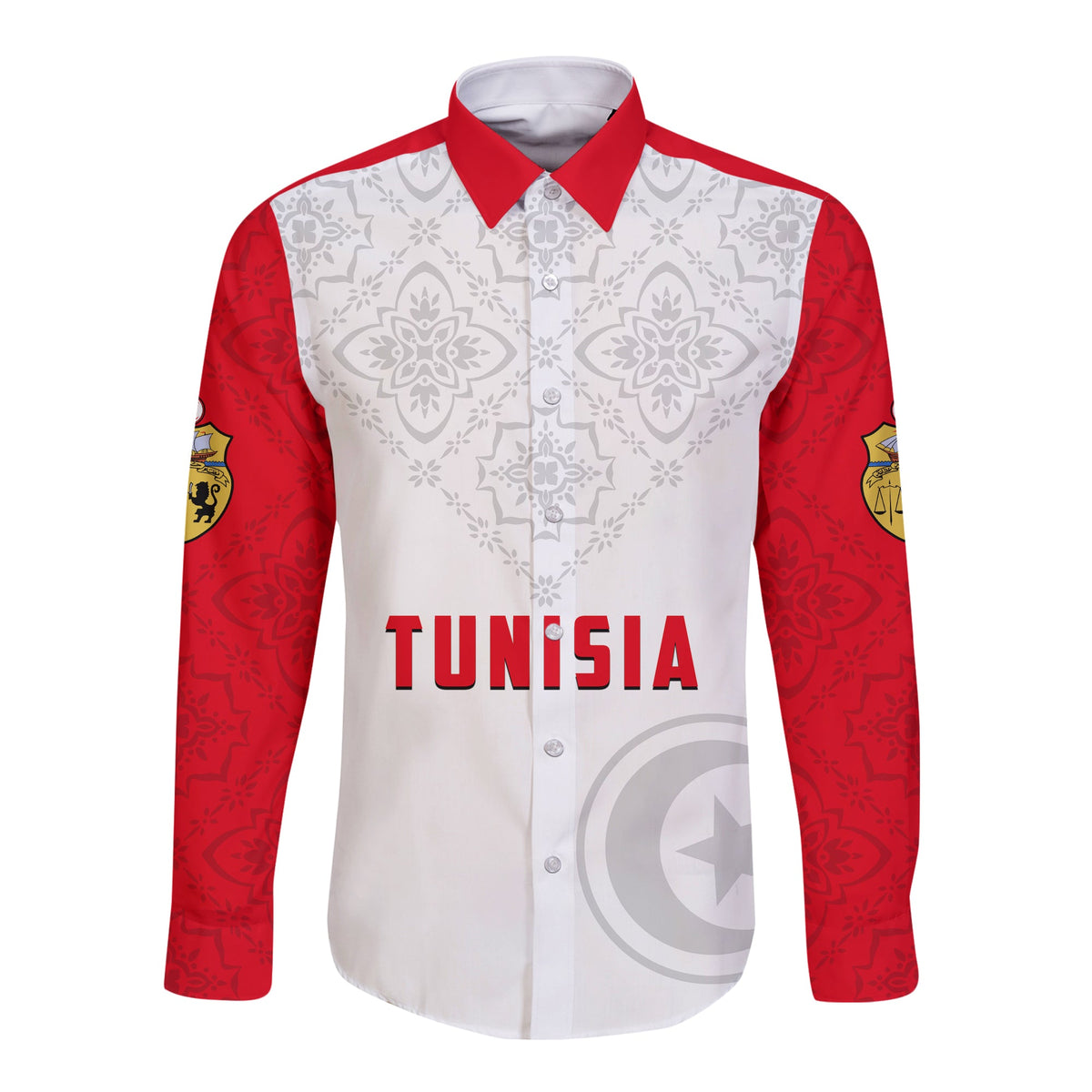Tunisia Hawaii Long Sleeve Button Shirt Tunisian Patterns Sporty Style LT13 - Wonder Print Shop