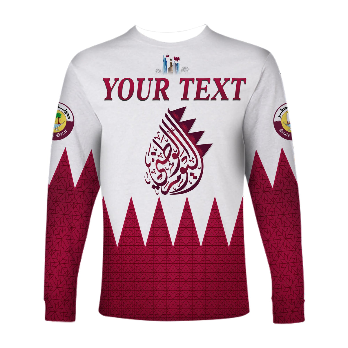 (Custom Personalised) Qatar Long Sleeve Shirt Happy National Day Style Flag LT13 - Wonder Print Shop