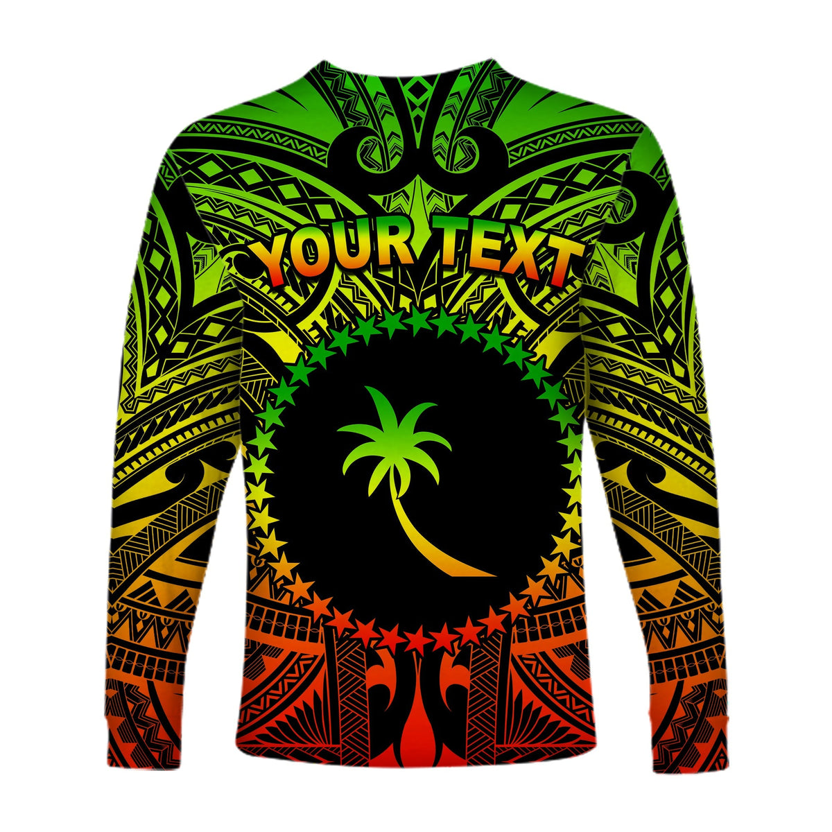 (Custom Personalised) Chuuk Flag Long Sleeve Shirt Micronesia Style Reggae LT13 - Wonder Print Shop