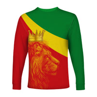 (Custom Personalised) Ethiopia Long Sleeve Shirt Ethiopian Cross and Lion of Judah LT13 - Wonder Print Shop