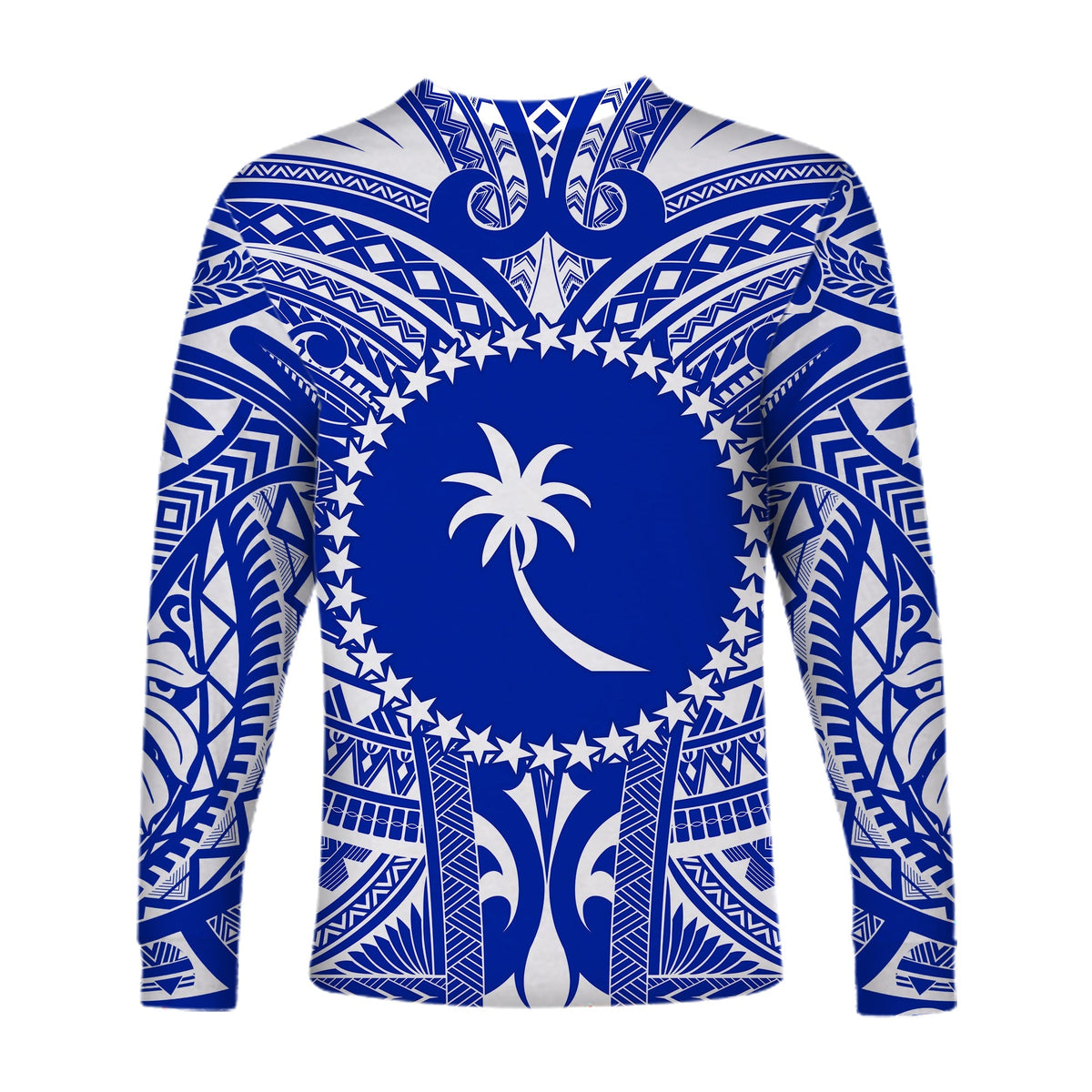 Chuuk Long Sleeve Shirt Micronesia Simple Pattern White LT13 - Wonder Print Shop
