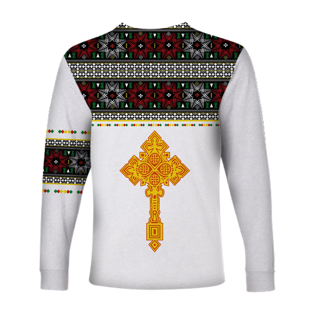 Ethiopia Tibeb Long Sleeve Shirt Ethiopian Cross Fashion LT13 - Wonder Print Shop