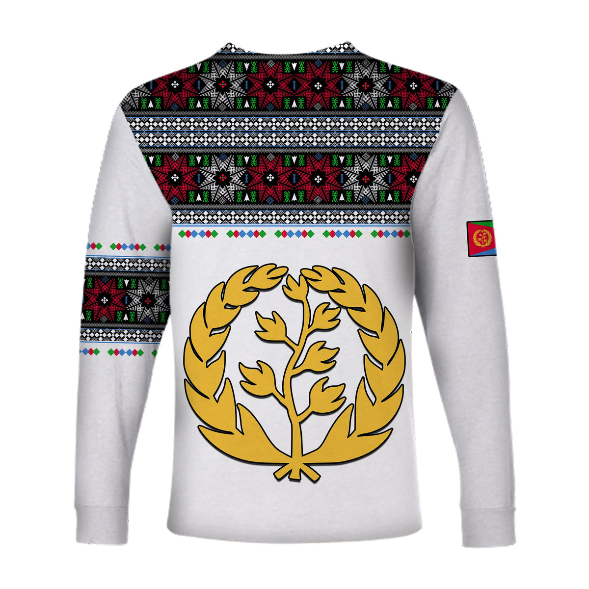 Eritrea Tibeb Long Sleeve Shirt Eritrean Cross Mix Flag LT13 - Wonder Print Shop