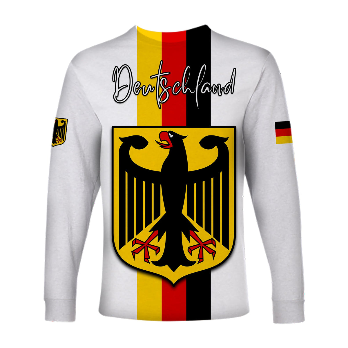 Germany Long Sleeve Shirt Grunge Deutschland Map and Coat Of Arms LT13 - Wonder Print Shop