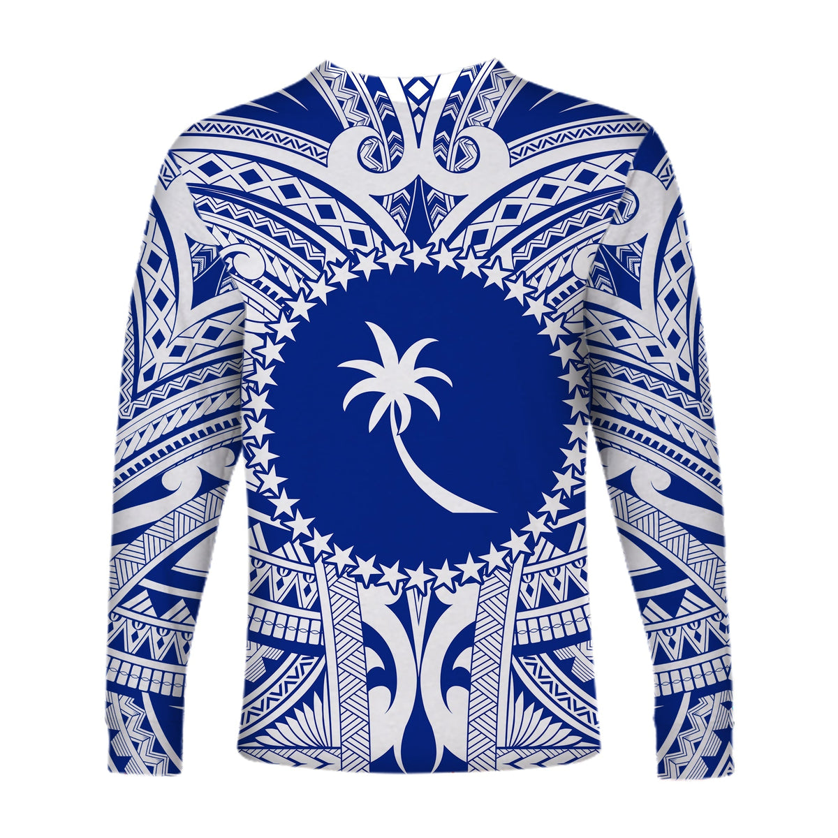 (Custom Personalised) Chuuk Flag Long Sleeve Shirt Micronesia Style Blue LT13 - Wonder Print Shop