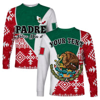 (Custom Personalised) Happy Mexico Fathers Day Long Sleeve Shirt Mexican Aztec Pattern - Wonder Print Shop