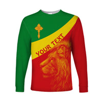 (Custom Personalised) Ethiopia Long Sleeve Shirt Ethiopian Cross and Lion of Judah LT13 - Wonder Print Shop