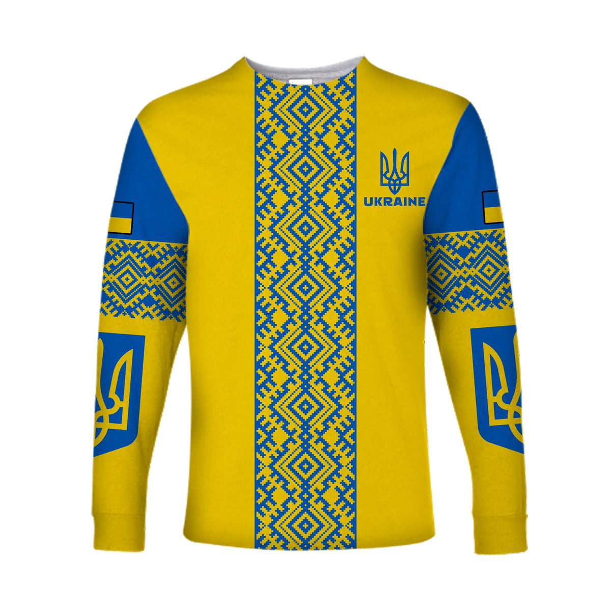 (Custom Personalised) Ukraine Long Sleeve Shirt Ukrainian Pattern LT13 - Wonder Print Shop