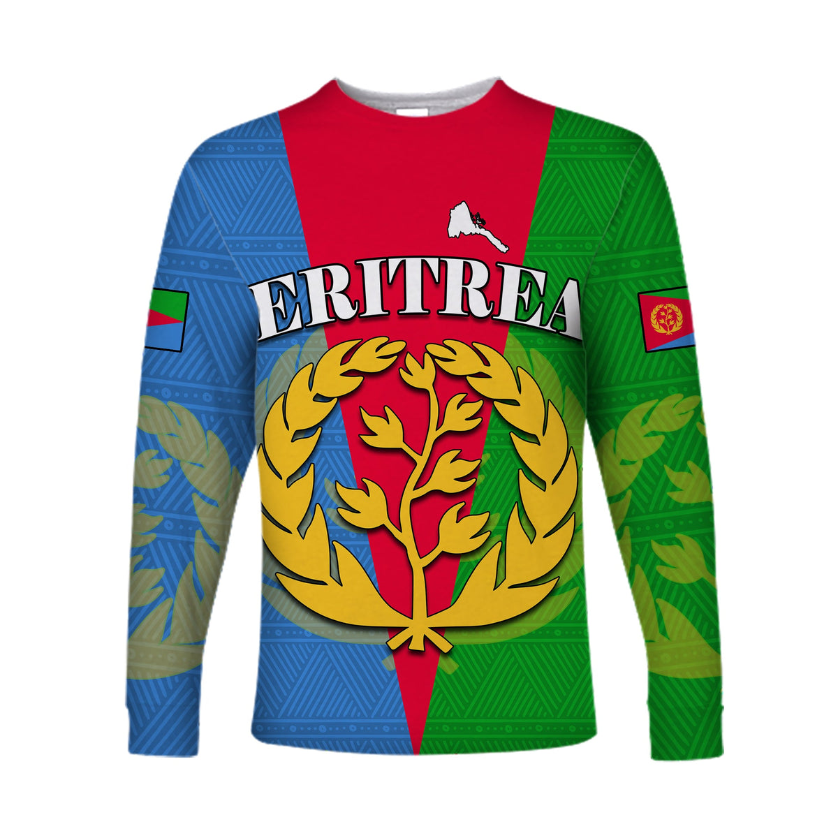Eritrea Long Sleeve Shirt Eritrean Map Mix African Pattern Simple Style - Wonder Print Shop