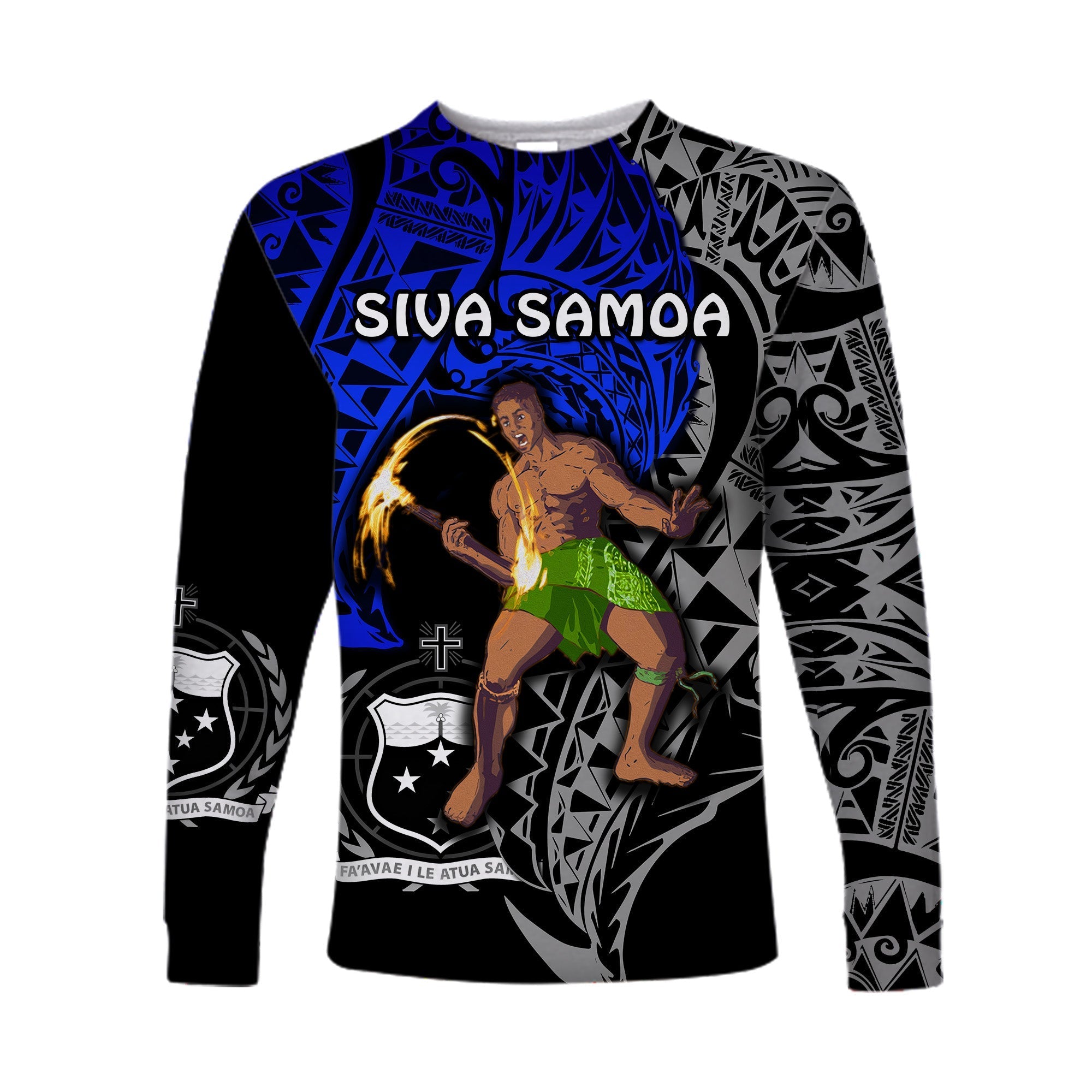 siva-samoa-long-sleeve-shirt-samoan-dance-mix-blue-polynesian