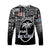 (Custom Text and Number) Fiji Rugby Long Sleeve Shirt Flying Fijians Black Tapa Pattern LT13 - Wonder Print Shop