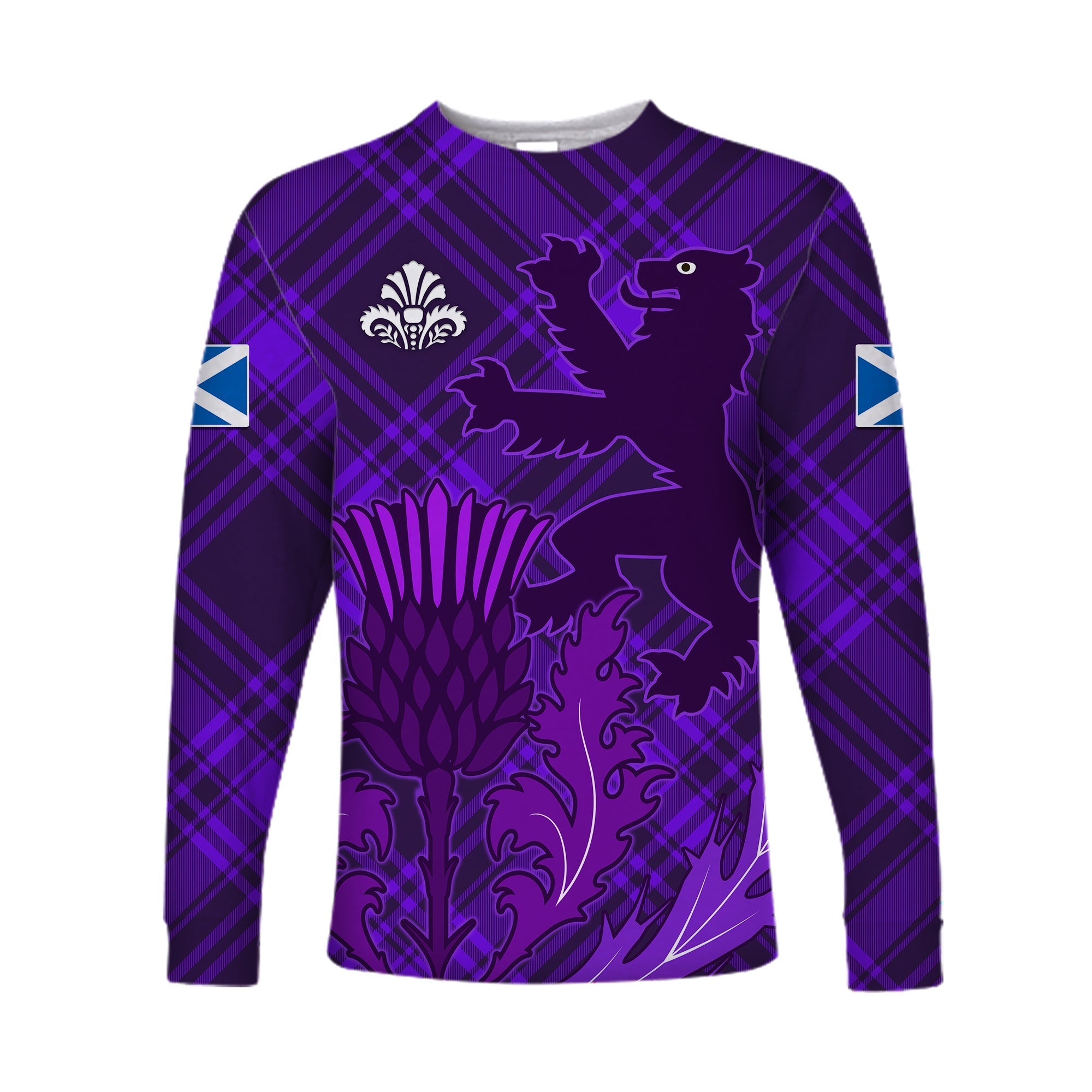 Scotland Long Sleeve Shirt Thistle Scottish Be Unique LT13 - Wonder Print Shop