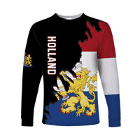 Netherlands Long Sleeve Shirt Style Flag and Map Holland LT13 - Wonder Print Shop