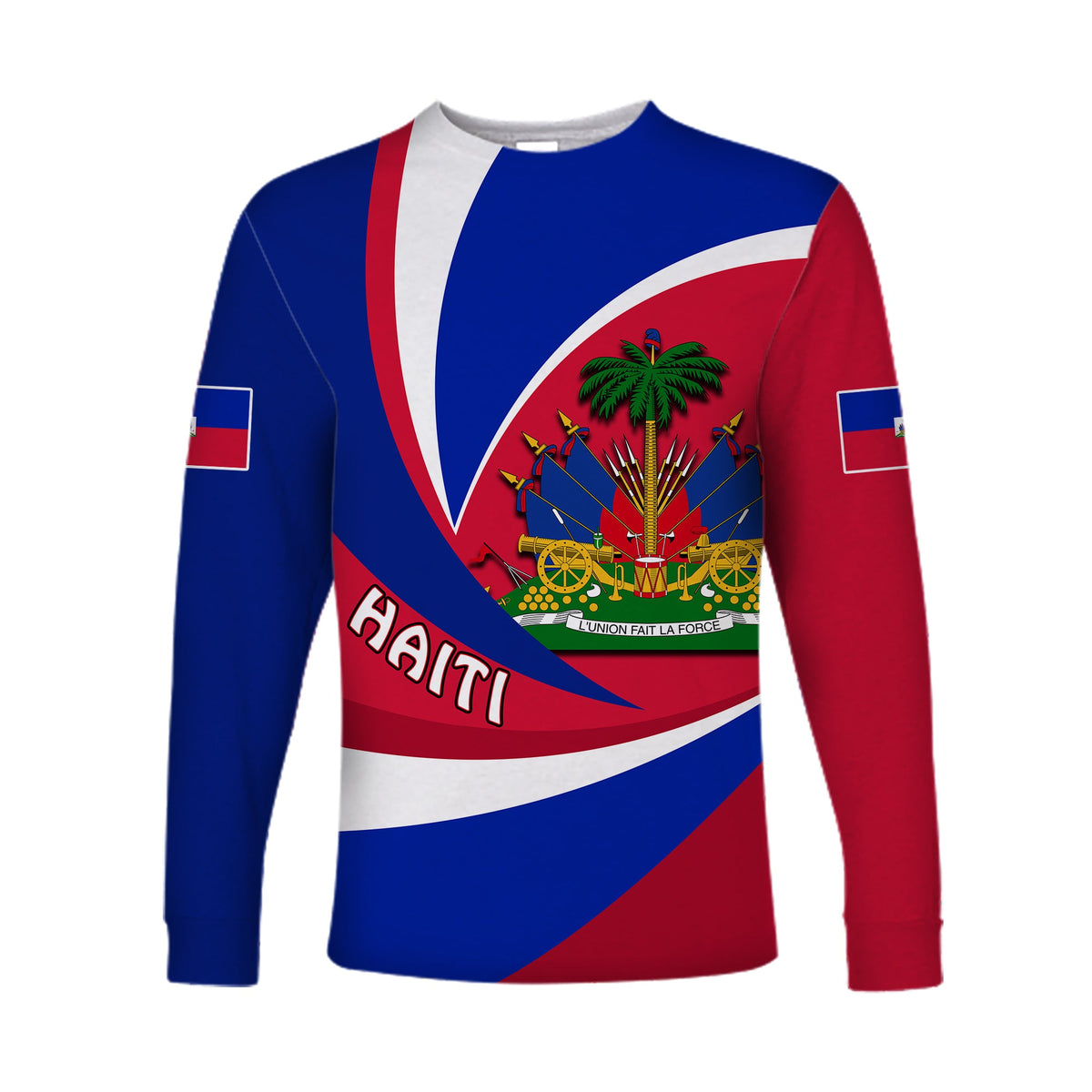(Custom Personalised) Haiti Long Sleeve Shirt Style Color Flag LT13 - Wonder Print Shop